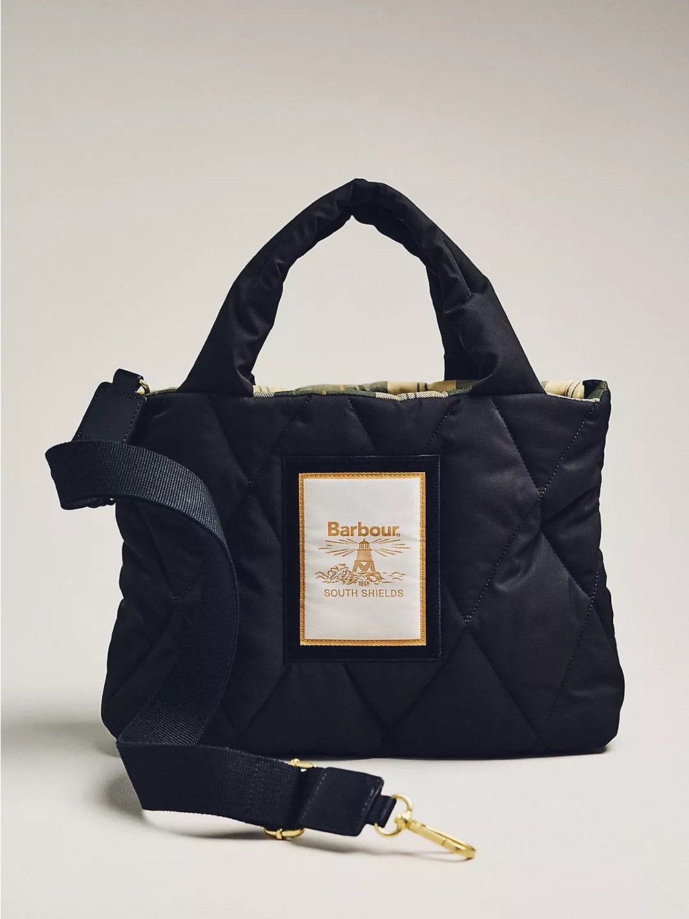 Barbour Mariah Quilted Mini Tote Bag in Black